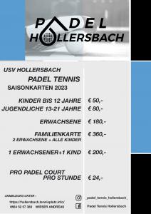 Preise Padel Tennis Saisonkarte 2023